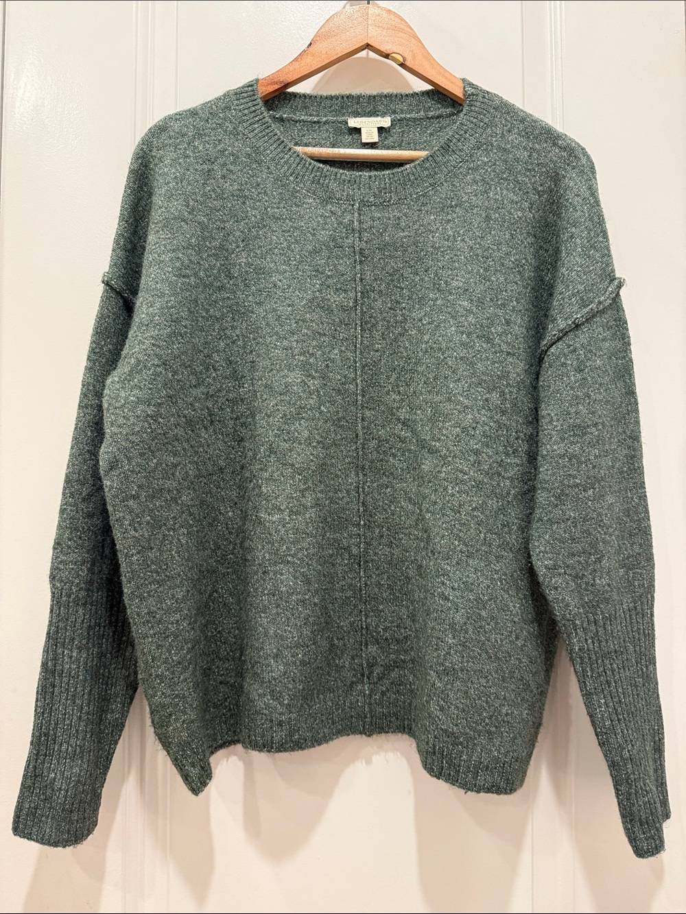 Relaxed Crewneck Sweater in Olive Green - Women